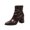 Brown, variant on Womens Ankle Boots Pointed Toe Chunky Block Heel Patent Faux Leather Slouch Back Zipper Elegant Daily Dress Boots Black Size US5