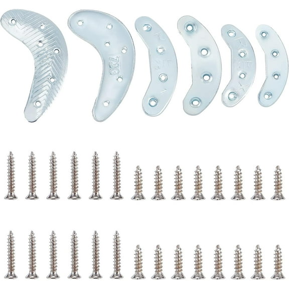 3 Pairs Metal Heel Plates Heel Replacement Plates with Screw Nails Crescent Moon Sole Heel Guard Repair Pads Shoe Heel Plate Taps for Shoes and Boots 1box DIY