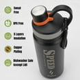 thumbnail image 2 of Ozizo Blender Bottle with Mixer and Straw , 22 ounces Insulated Stainless Steel Shaker Bottle for Protein Shakes, 2 Bottles, 2 of 10