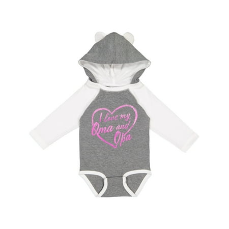 

Inktastic I Love My Oma and Opa in Pink Chalk Heart Gift Baby Boy or Baby Girl Long Sleeve Bodysuit