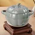 thumbnail image 6 of 1800ML Ceramic Cute Pumpkin Cup Ceramics ffee Mug Milk Soup Breakfast Large Double Ears Noodles Bowl （Gray）, 6 of 6