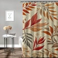 thumbnail image 2 of GOSMITH Beautiful Tropical Leaf Shower Curtain Multiple Sizes for Bathroom Decoration White, 2 of 7