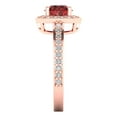 thumbnail image 3 of 1.335 ct Round Cut Natural Garnet Solitaire with Simulated Diamond Accents 18K Rose Gold Womens Engagement Ring, 3 of 5