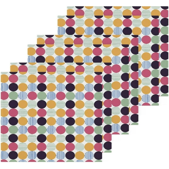 Coolnut Colorful Polka Dots Washcloths, 2 PCS 12 X 12 Inches Cotton Wash Cloths, Highly Absorbent and Soft Face Towels for Bathroom,Gym,Hotel and Spa