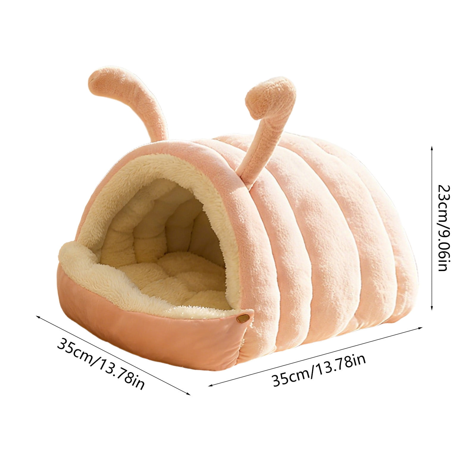 Winter-Warm Semi-Enclosed Cat Bed, Soft Foldable Removable Washable Pet Bed for Indoor Cats and Small Dogs, Plush Cuddler Snuggle Cave with Cushion, Cozy Sleeping Pod House for Kittens, Pets