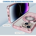 thumbnail image 4 of Compatible with iPhone 15 Glitter Magnetic Case with Invisible Stand [Compatible with MagSafe] Luxury Bling Rhinestone Full Camera Lens Protection Cover for Women and Girls, Pink, 4 of 14