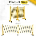 thumbnail image 2 of Telyswee Metal Expandable Barricade Gate Outdoor, 11FT/16FT/23FT Folding Safety Barrier Gate, Portable Traffic Barricade Fence, 2 of 7