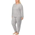 thumbnail image 3 of Nautica Womens Pajamas - Cozy Silky Fleece - 2 Piece Long Sleeve Winter Sleepwear Set for Women (Gray Stars/Medium), 3 of 8