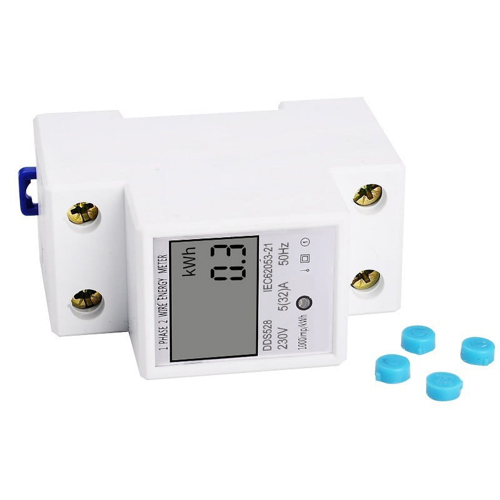 Home DIN Rail LCD Digital Display Power Consumption kWh Meter Single Phase Energy Meter Watt Wattmeter ,Overload Protection