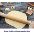 thumbnail image 2 of Geesta Adjustable Wood Rolling Pin with 5 Thickness Rings, Precise Dough Roller Handle Press Design with Measurement Guide for Baking Fondant, Pie Crust, Cookie, Pastry - Baking Essential, 2 of 8