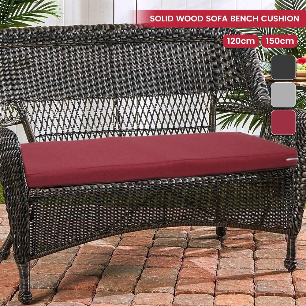 ODOMY 2/3 Seater Thick Garden Bench Cushion, Water Resistant Rectangle Bench Cushion Comfortable