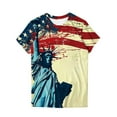thumbnail image 4 of Vivianyo HD American Flag T-Shirt For Women Summer 2024 Vacation Casual Print 4Th Of July Clothes Patriotic Graphic Tees Tops Loose Round Neck Boho Short Sleeve Shirts Comfy Tunic Clothes, 4 of 4