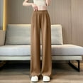 thumbnail image 2 of Sngxgn Women's Wide Leg Pants With Pockets High Waist Loose Casual Trousers Business Work Casual Pants(Khaki,XXL), 2 of 6