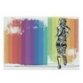 thumbnail image 1 of Olympics Cutting Board, Female Marathon Runner Illustration on Vertical Stripes in Rainbow Colors, Decorative Tempered Glass Cutting and Serving Board, Large Size, Orange Purple Blue, by Ambesonne, 1 of 1