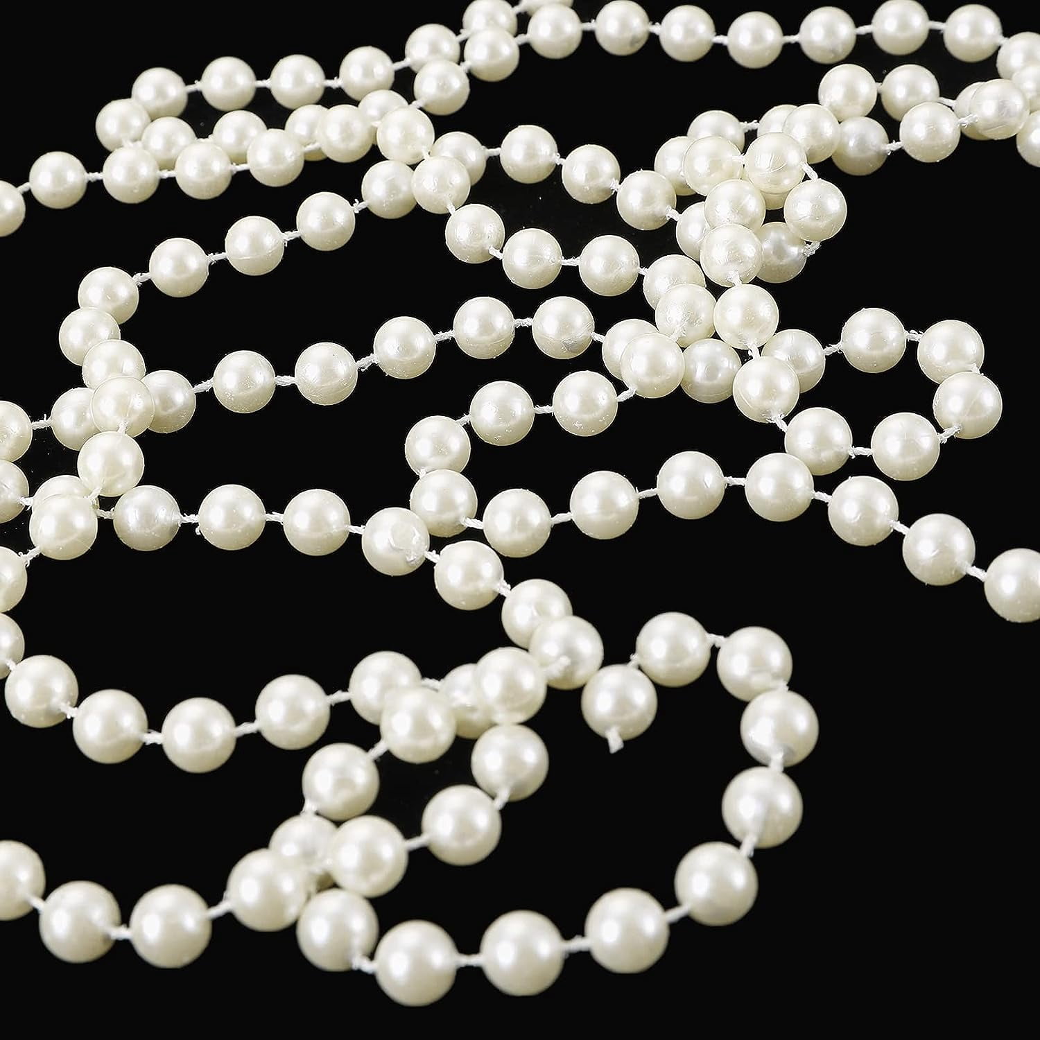 10mm Faux Pearl Beads Garland Pearl Bead Roll Strand of Pearls to Decorate,11 Yds Pearl Strands Spool Pearl String for Floral Centerpieces Wedding Party Favor Christmas Tree,DIY Crafts(White)