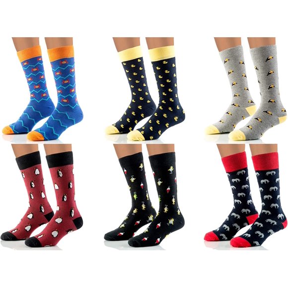 Men's Fashion Combed Cotton Funky Dress Socks