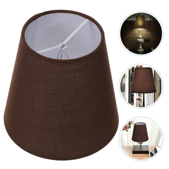 IFANLANDOR 1Pcs Small Dark Brown Cloth Lamp Shade for Table Lamps