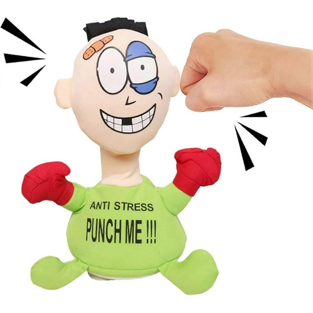 Funny Punch Me Screaming Doll, Anti-Stress Punch me Doll, Boxing Toy Creative Vent Screaming Doll, Desktop Interactive Toys with Sound Punching Bag St