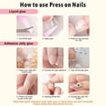 thumbnail image 6 of 24Pcs Ballet Square Pink Press on Bow Nails 3D Flower with Bandage Design French Nail Tips for Women&Girls Daily,Spring wear, 6 of 10
