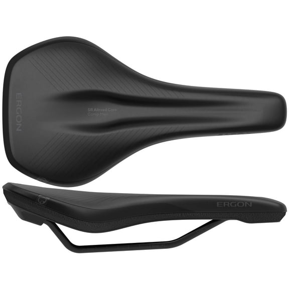 Ergon SR Allroad Core Comp Saddle SM/MD - Black/Gray Synthetic Chromoly Rails