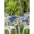 thumbnail image 2 of Blue Starfish Coastal Outdoor Tablecloth - 54 Inch Round Dining Table Cover, Eucalyptus Summer Nautical Shell Vintage Waterproof Outdoor Table Cloth with Umbrella Hole & Zipper for Picnic/Patio/Party, 2 of 7