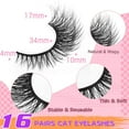 thumbnail image 3 of Lashes Natural Look Wispy Fasle Eyelashes 12mm Short Faux Mink Eyelashes Cat Eye Natural Strip Lashes Pack  16 Pairs, 3 of 15