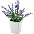 thumbnail image 5 of MyGift 3 Piece 7.5 inch White Ceramic Pot with Artificial Lavender, 5 of 5
