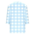 thumbnail image 3 of Aofany Womens 3/4 Sleeve Blouses Plus Size Loose Fit Plaid Womens Dress Tops for Women V Neck Tee Shirts, 3 of 3