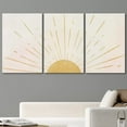 thumbnail image 2 of wall26 Wall Art Print Set Shining Yellow Sun on The Horizon Geometric Nature Illustrations Modern Art Mid-Century Modern Scenic Colorful for Living Room, Bedroom, Office - 16"x24"x3, 2 of 5
