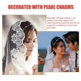 thumbnail image 4 of Bride Hairband Silver Alloy Pearl Headband Elegant Pearl Decor Wedding Headband for Females, 4 of 4