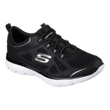 Women's Skechers Summits Suited Black-White 12981/BKW with Memory