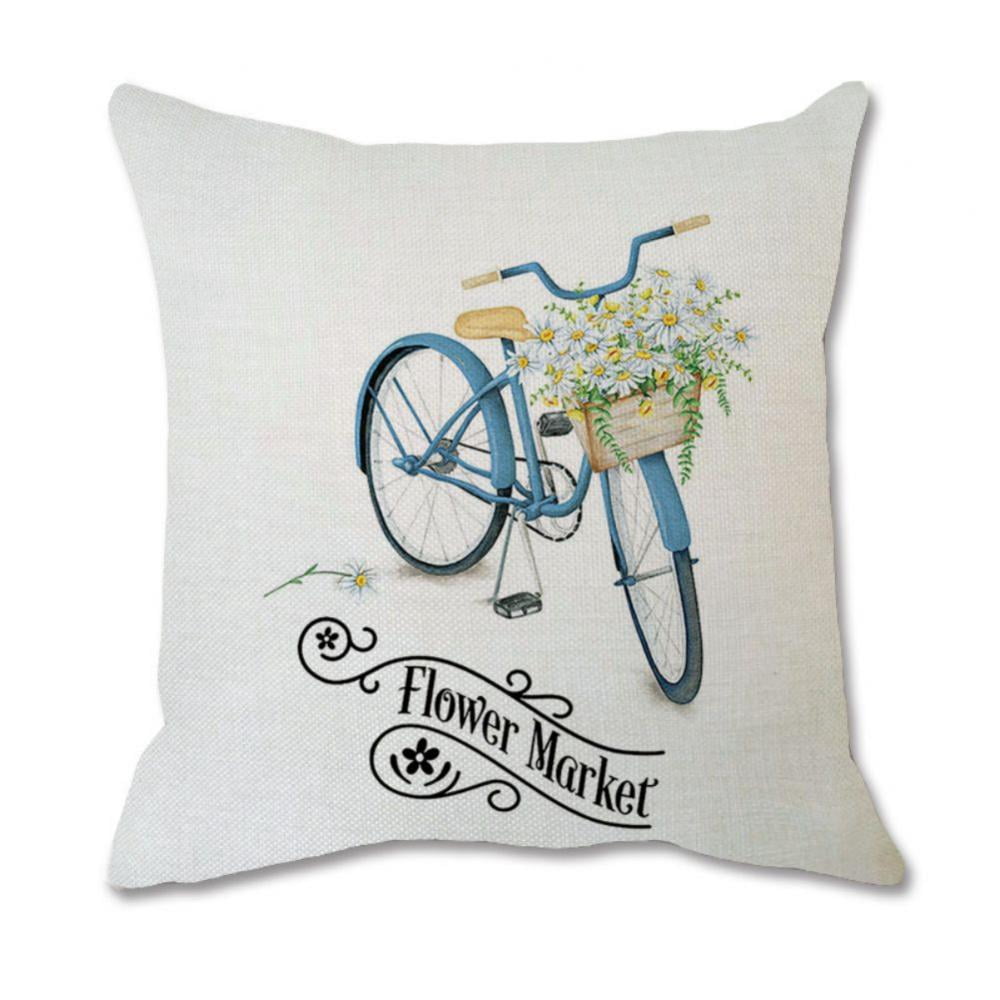 Details about   Bicycles with Flowers Pillowcase 