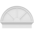 thumbnail image 3 of Ekena Millwork 26"W x 19-3/4"H x 2-3/4"P Half Round 3 Spoke Architectural Grade PVC Combination Pediment, 3 of 7