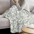 thumbnail image 3 of Sage Green Flower Blanket Soft Cozy Warm Throw Blanket for Couch, Plush Fuzzy Flannel Fleece Blankets for Sofa, Vintage Farmhouse Boho Leaf Spring Bed Blankets Lightweight Gifts for Women, 40"x60", 3 of 9