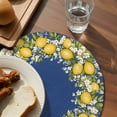 thumbnail image 4 of Round Placemats Lemon Daisy Wreath 15 inch Set of 6 Table Mats for Dining Table Floral Fruit Blue Heat Resistant Non-Slip Kitchen & Home Decorative Place Mat Set, 4 of 8