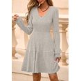 thumbnail image 2 of Vestido Suéter PRETTYGARDEN 2025 Cuello en V Manga Larga XL, 2 of 8