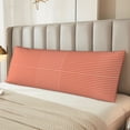 thumbnail image 5 of Naloa Orange Gingham Super Soft 20x60 Body Pillow Case,Long Side Hidden Zipper（PILLOWS ARE NOT INCLUDED）, 5 of 6