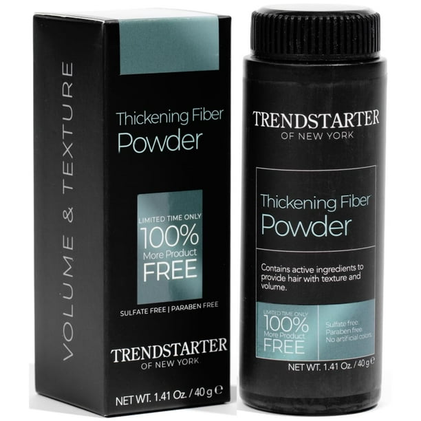 TRENDSTARTER - POLVO ESPESANTE DE FIBRA (40 g) - Polvo natural para peinar el cabello con acabado mate para todos los colores de cabello - Volumen y textura de espesor instantáneo - Fórmula ligera que
