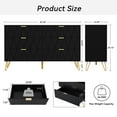 thumbnail image 4 of Eclife 47.2"Wide x 28.7" Tall 6-Drawer Double Dressers for Bedroom Living Room Chest with Deep Drawers and Metal Handles, Modern Wood Storage Chest of Drawers, Black, 4 of 7