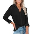 thumbnail image 2 of Flash picks! Turilly Women's Tops Single Breasted Long Sleeve Shirt Tops Loose Lapel Shirt Blouse, 2 of 8