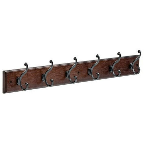 Liberty Hardware 165541 Six Scroll Hook Rack Cocoa and Soft Iron, 27-Inch
