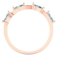 thumbnail image 5 of 0.4 ct Brilliant Marquise Cut Natural Swiss Blue Topaz 18K Rose Gold Stackable Band SZ 6.25, 5 of 6