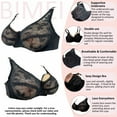 thumbnail image 6 of BIMEI See Through Bra Underwired Silicone Breast Forms Pocket Bra Mastectomy Fake Prosthesis,Black,40 for ABCD, 6 of 7