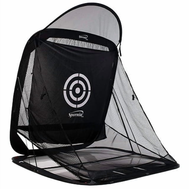 Spornia Spg-7 Golf Practice Net - Automatic Ball Return System W/Target Sheet Two Side Barrier (With Roof)