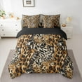 thumbnail image 2 of Manfei Cheetah Leopard Print 7-Piece Twin Bedding Sets for Female Girls,Animal Print Patchwork Bedding Comforter Set,Black Brown Breathable Sheet Sets,Super Cozy Room Decor,Reversible, 2 of 8