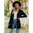 thumbnail image 5 of Women'S 2025 Fall Fashion Cardigan Soft Knit Cardigan for Women Long Sleeve Open Front Coat with Pockets Black XL, 5 of 9