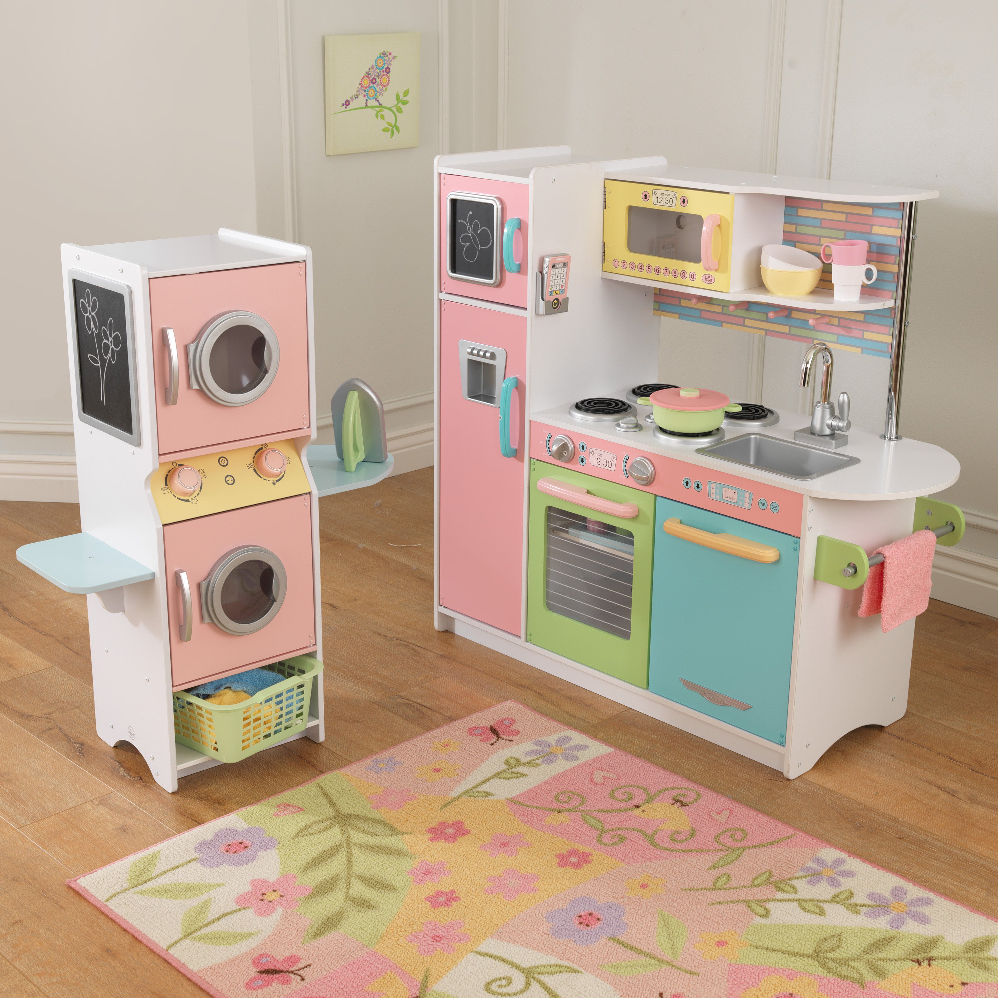 KidKraft Uptown Pastel Play Kitchen And Laundry Playset Walmartcom
