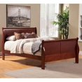thumbnail image 4 of Alpine Furniture Contemporary/Modern Rubberwood Sleigh Bed, Queen, Cherry, 4 of 4