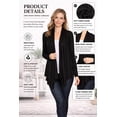 thumbnail image 4 of Women's Casual Draped Open Front Long Sleeve Solid Cardigan, 4 of 5