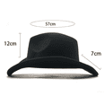 thumbnail image 2 of TELOLY Top Hat British Style Western Cowboy Hat Fedora Hats for Men Outdoor Gentleman Soft Felt Large Curved Brim Warm Jazz Hat Womens Hats,Black, 2 of 3